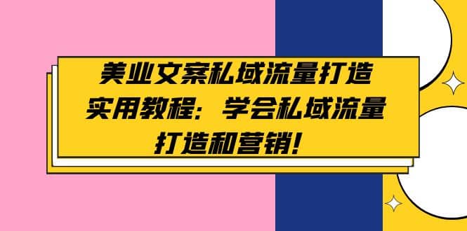 美业文案私域流量打造实用教程：学会私域流量打造和营销-时光论坛