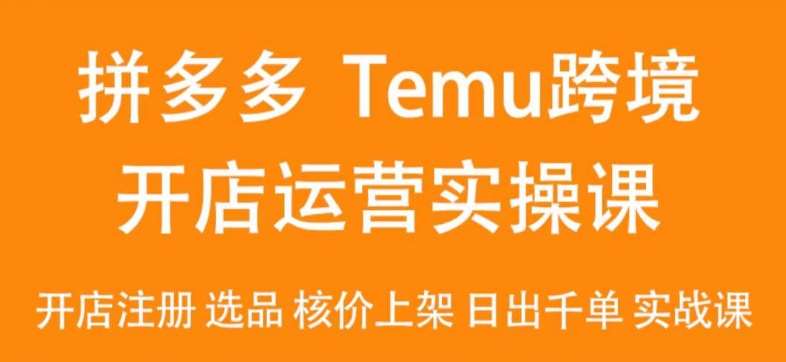 2024Temu最新玩法，Temu跨境开店运营实操课，开店注册/选品/核价上架/日出千单实战课-时光论坛