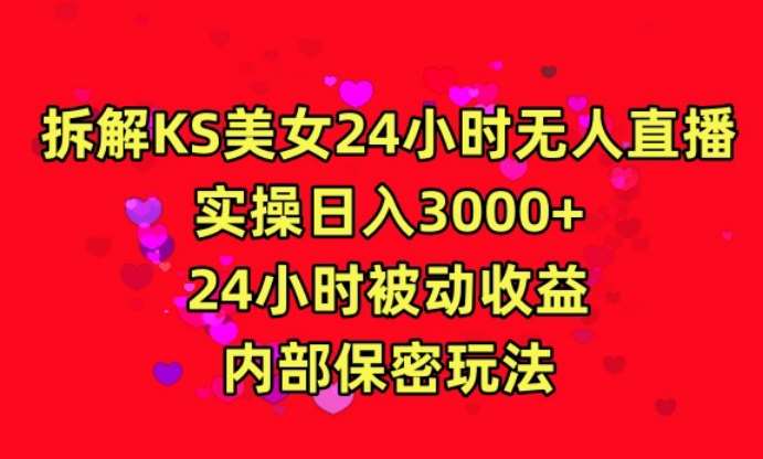 利用快手24小时无人美女直播，实操日入3000，24小时被动收益，内部保密玩法【揭秘】-时光论坛