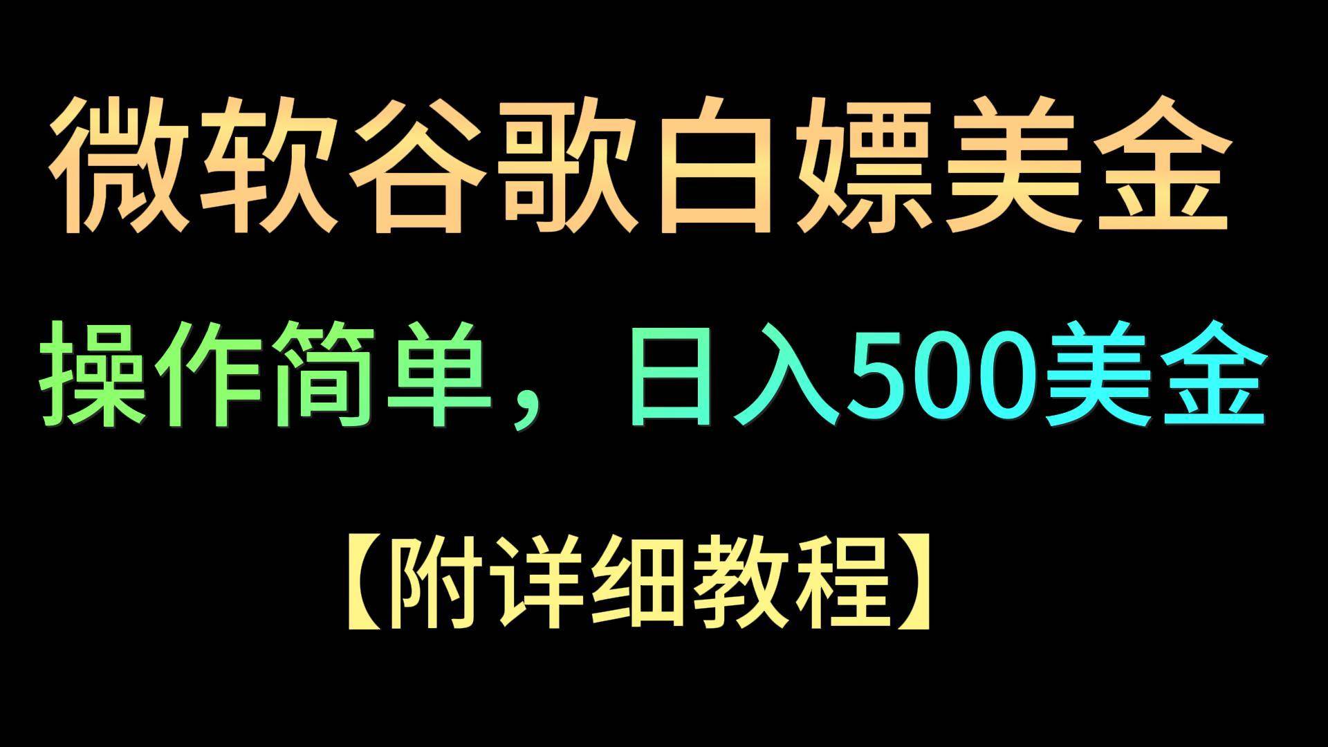 微软谷歌项目3.0，轻松日赚500+美金，操作简单，小白也可轻松入手！-时光论坛