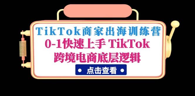 TikTok商家出海训练营：0-1快速上手 TikTok跨境电商底层逻辑(无水印)-时光论坛