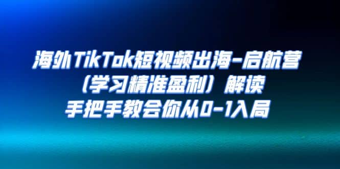 海外TikTok短视频出海-启航营（学习精准盈利）解读，手把手教会你从0-1入局-时光论坛