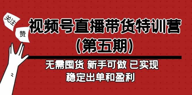 视频号直播带货特训营（第五期）无需囤货 新手可做 已实现稳定出单和盈利-时光论坛