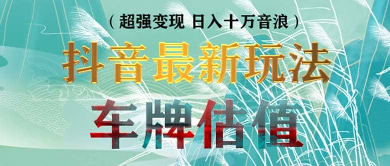 抖音最新无人直播变现直播车牌估值玩法项目 轻松日赚几百+【详细玩法教程】-时光论坛