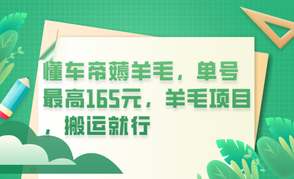 懂车帝薅羊毛，单号最高165元，羊毛项目，搬运就行-时光论坛