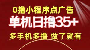 0撸小程序点广告 单机日撸35+ 多机器多撸 做了就一定有-时光论坛