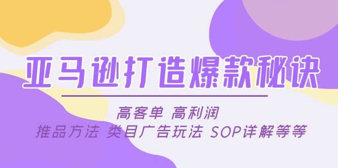 亚马逊打造爆款秘诀：高客单 高利润 推品方法 类目广告玩法 SOP详解等等-时光论坛