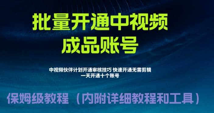 外面收费1980暴力开通中视频计划教程，附 快速通过中视频伙伴计划的办法-时光论坛