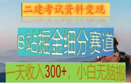 B站掘金细分赛道，二建考试资料变现，一天收入300+，操作简单，纯小白也能轻松上手-时光论坛