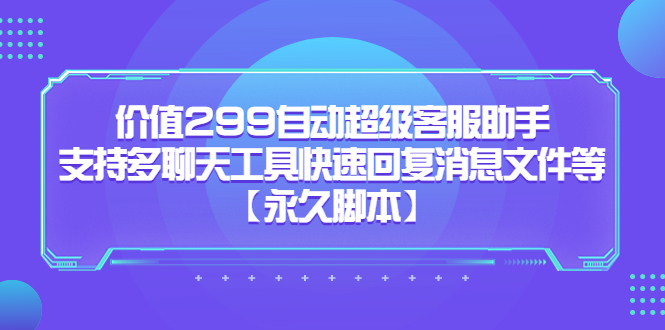 价值299自动超级客服助手，支持多聊天工具快速回复消息文件等-时光论坛