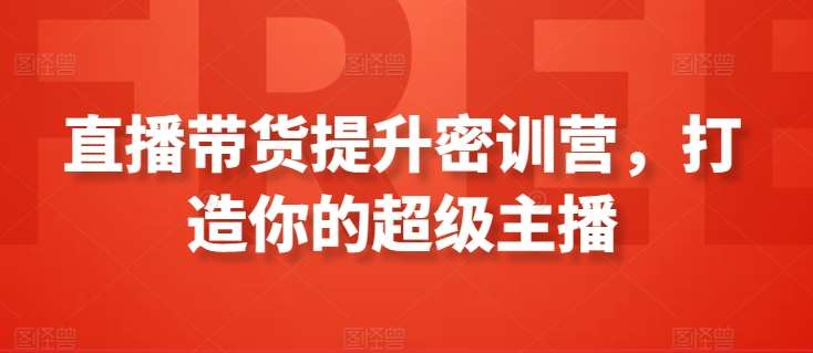 直播带货提升密训营，打造你的超级主播-时光论坛