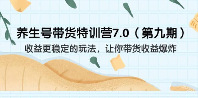 养生号带货特训营7.0（第九期）收益更稳定的玩法 让你带货收益爆炸（11节）-时光论坛