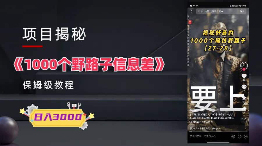 1000个野路子信息差保姆式教程-单日变现3000+的玩法解密-时光论坛