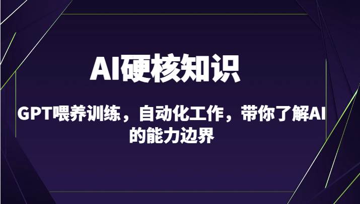 AI硬核知识-GPT喂养训练，自动化工作，带你了解AI的能力边界（10节课）-时光论坛