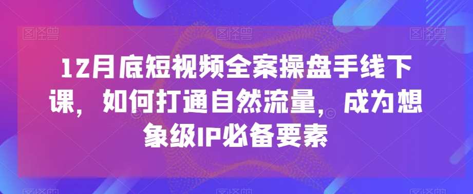 12月底短视频全案操盘手线下课，如何打通自然流量，成为想象级IP必备要素-时光论坛