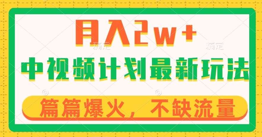 中视频计划全新玩法，月入2w+，收益稳定，几分钟一个作品，小白也可入局【揭秘】-时光论坛