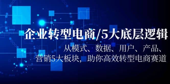 企业转型电商/5大底层逻辑，从模式 数据 用户 产品 营销5大板块，高效转型-时光论坛