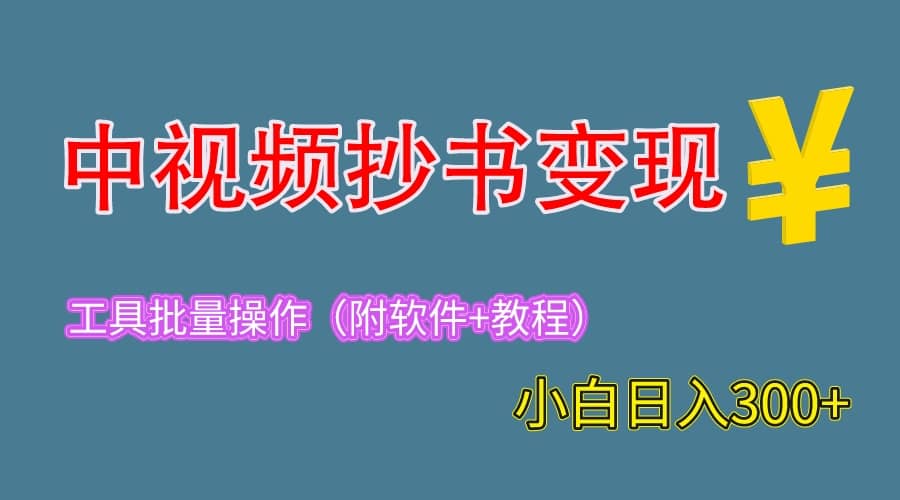 2023中视频抄书变现（附工具+教程），一天300+，特别适合新手操作的副业-时光论坛