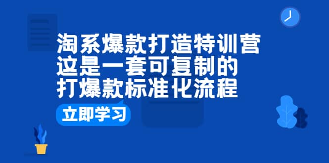 淘系爆款打造特训营：这是一套可复制的打爆款标准化流程-时光论坛