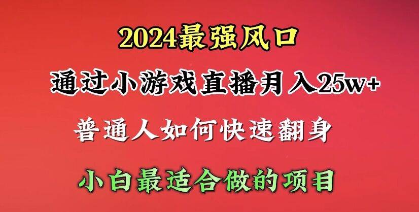 （10020期）2024年最强风口，通过小游戏直播月入25w+单日收益5000+小白最适合做的项目-时光论坛