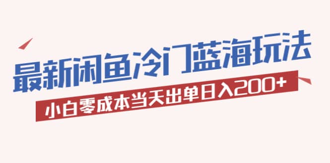 2023最新闲鱼冷门蓝海玩法，小白零成本当天出单日入200+-时光论坛