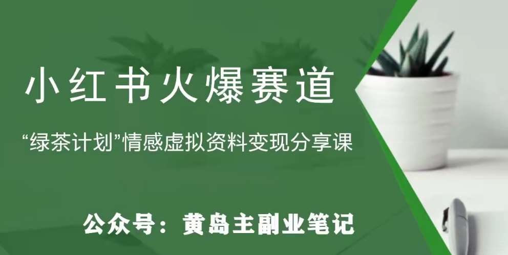 黄岛主·小红书绿茶计划情感虚拟资料变现项目，花我598买来拆解出来给你-时光论坛