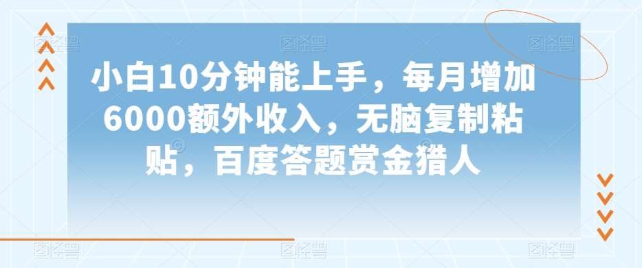 小白10分钟能上手，每月增加6000额外收入，无脑复制粘贴‌，百度答题赏金猎人【揭秘】-时光论坛