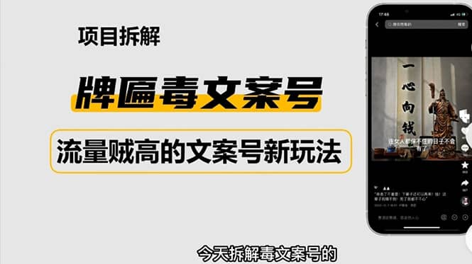 2023抖音快手毒文案新玩法，牌匾文案号，起号快易变现-时光论坛