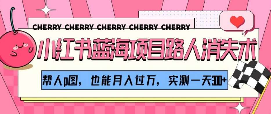小红书蓝海项目路人消失术，帮人p图，也能月入过万，实测一天300+【揭秘】-时光论坛