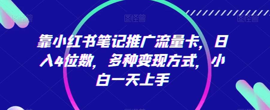 靠小红书笔记推广流量卡，日入4位数，多种变现方式，小白一天上手-时光论坛