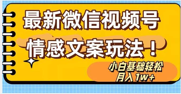 微信视频号情感文案最新玩法，小白轻松月入1万+无脑搬运【揭秘】-时光论坛