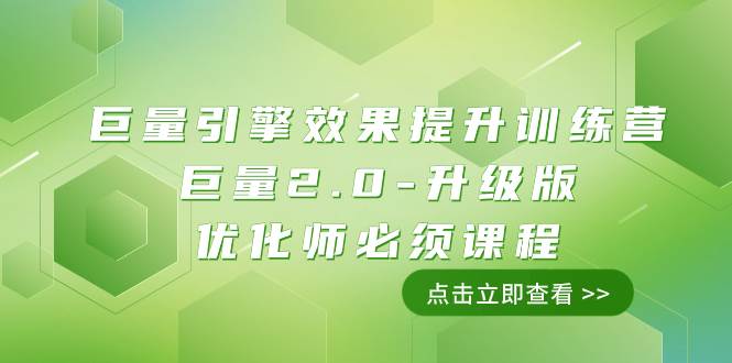 （7887期）巨量引擎·效果提升训练营：巨量2.0-升级版，优化师必须课程（111节课）-时光论坛