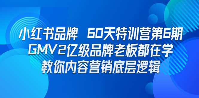 小红书品牌 60天特训营第6期 GMV2亿级品牌老板都在学 教你内容营销底层逻辑-时光论坛