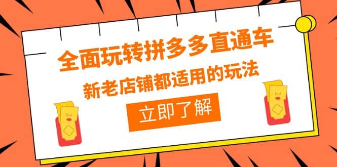 全面玩转拼多多直通车，新老店铺都适用的玩法（12节精华课）-时光论坛