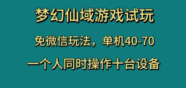 梦幻仙域游戏试玩，免微信玩法，单机40-70，一个人同时操作十台设备【揭秘】-时光论坛