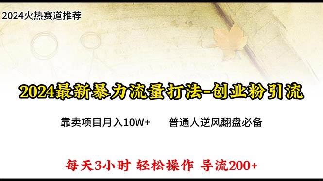 （10151期）2024年最新暴力流量打法，每日导入300+，靠卖项目月入10W+-时光论坛