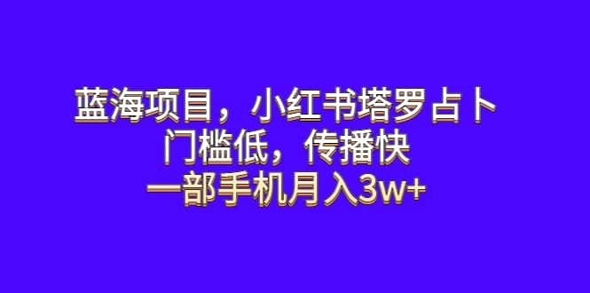 蓝海项目，小红书塔罗占卜，门槛低，传播快，一部手机月入3w+-时光论坛