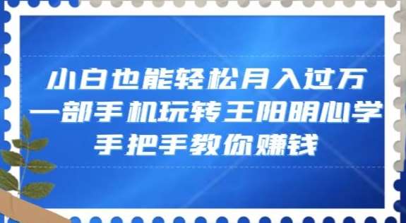 小白也能轻松月入过万，一部手机玩转王阳明心学，手把手教你赚钱【揭秘】-时光论坛