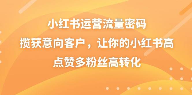 （8764期）小红书运营流量密码，揽获意向客户，让你的小红书高点赞多粉丝高转化-时光论坛