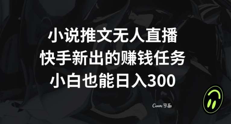 小说推文无人直播，快手新出的赚钱任务，小白也能日入300+【揭秘】-时光论坛