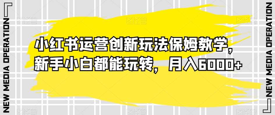 小红书运营创新玩法保姆教学，新手小白都能玩转，月入6000+【揭秘】-时光论坛