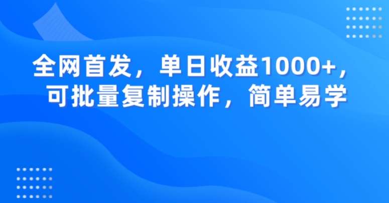 全网首发，单日收益1000+，可批量复制操作，简单易学【揭秘】-时光论坛