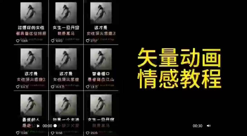 （9334期）矢量动画情感教程：高点赞涨粉，适合情感、思维、创业教育等赛道-时光论坛