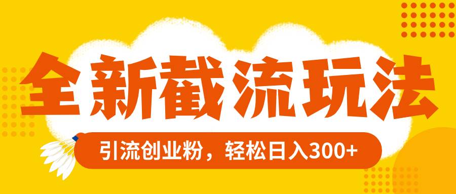 （8025期）全新截流玩法，精准引流创业粉，轻松日入300+-时光论坛