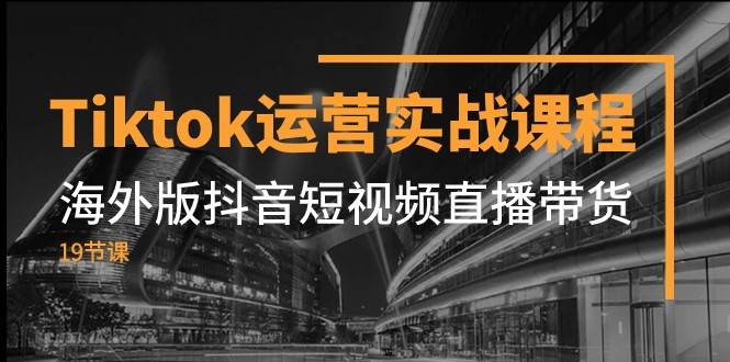 Tiktok运营实战课程，海外版抖音短视频直播带货（19节课）-时光论坛