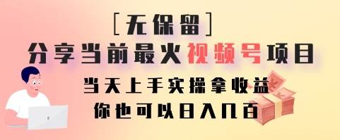 无保留分享当前最火视频号项目，当天上手实操拿收益，你也可以日入几百-时光论坛