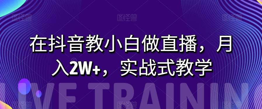 在抖音教小白做直播，月入2W+，实战式教学【揭秘】-时光论坛