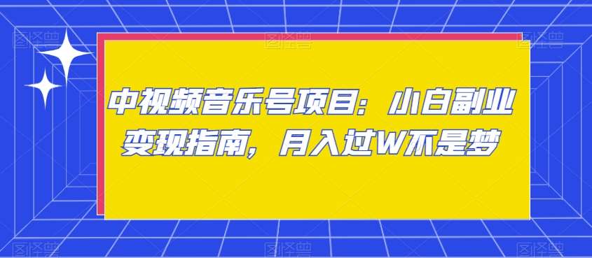 中视频音乐号项目：小白副业变现指南，月入过W不是梦【揭秘】-时光论坛