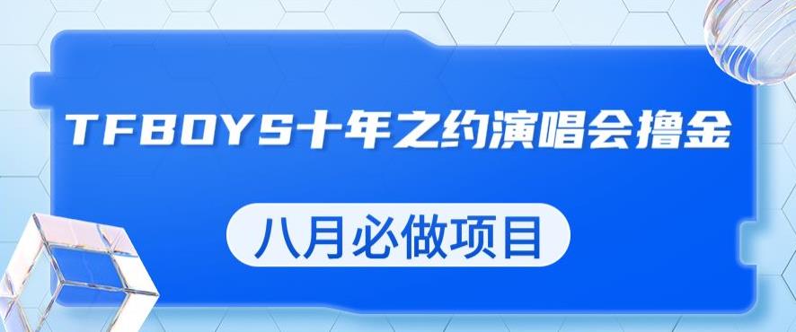最新蓝海项目，靠最近非常火的TFBOYS十年之约演唱会流量掘金，八月必做的项目【揭秘】-时光论坛