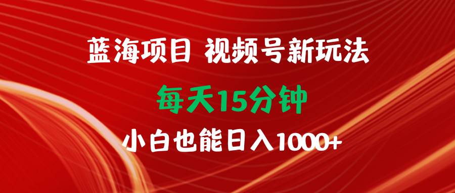 （9813期）蓝海项目视频号新玩法 每天15分钟 小白也能日入1000+-时光论坛